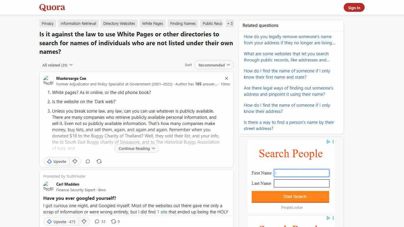 Is it against the law to use White Pages or other directories to search for names of individuals who are not listed under their own names? - Quora