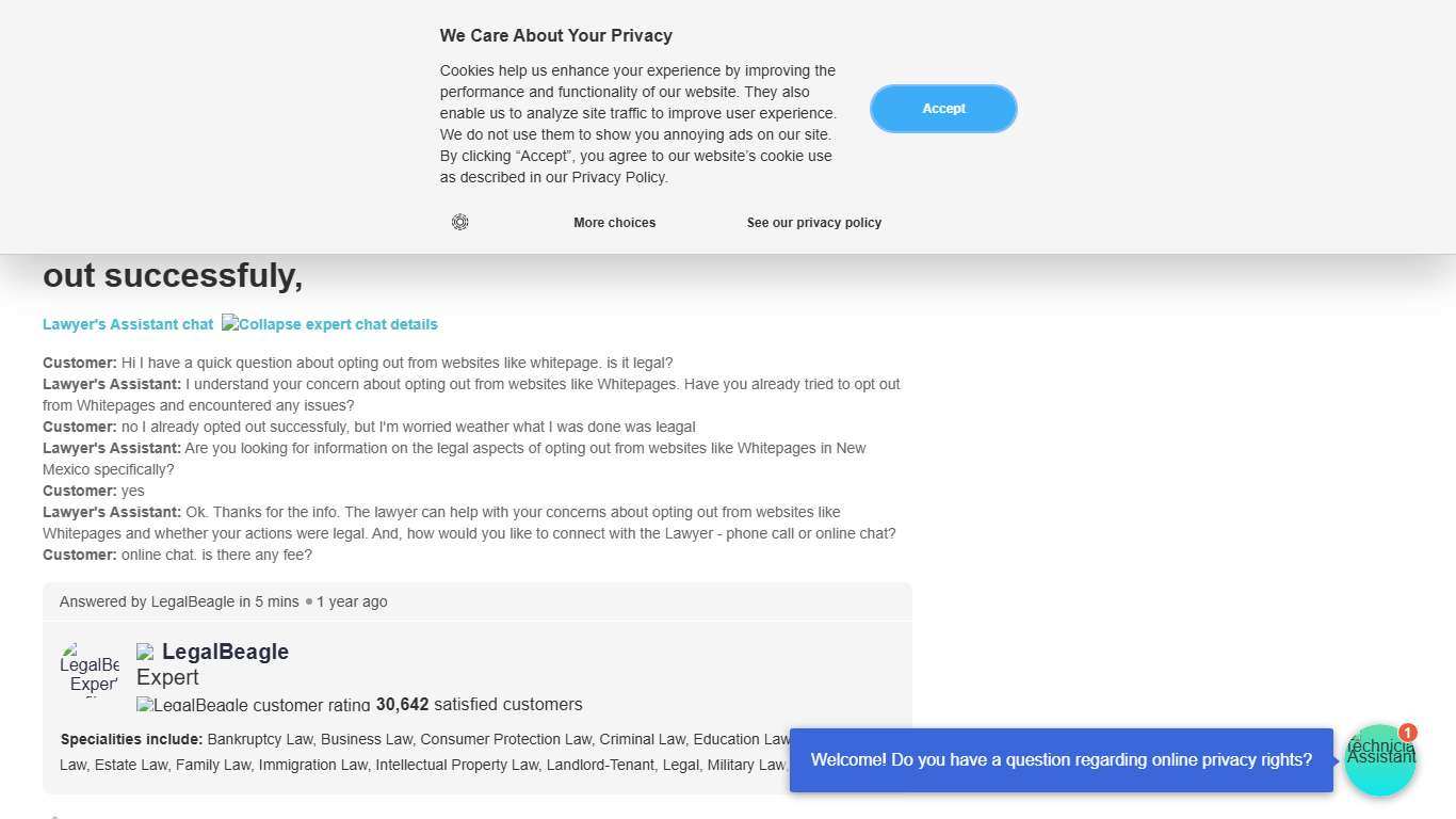 Is Opting Out of Websites Like Whitepage Legal? FAQs